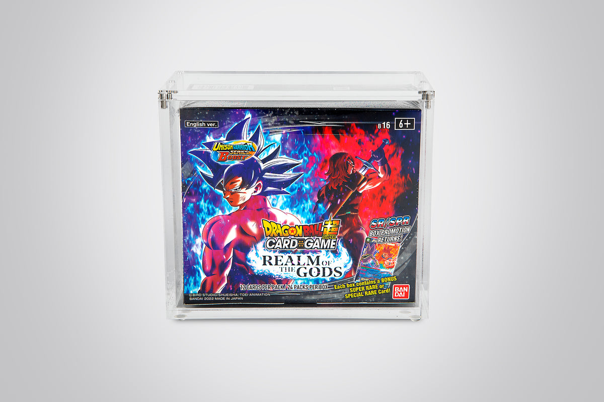 Acrylic Display Case For Dragon Ball CCG Unison Warrior Booster Box - Clear Protective Box Acrylic Display Case For Dragon Ball CCG Unison Warrior Booster Box - Clear Protective Box